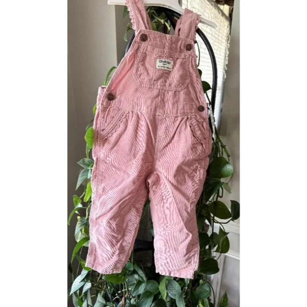 NWT OshKosh B'gosh Pink Corduroy Overalls Size 18 months